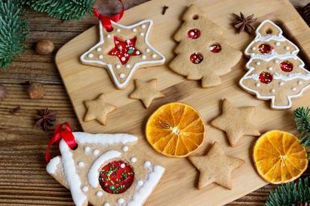 Biscoitos de gengibre caseiros de Natal