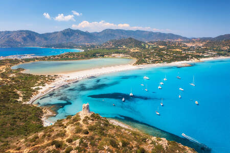 View of bays and mountains