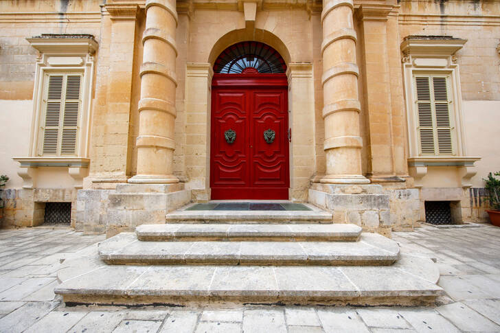 House with a red door