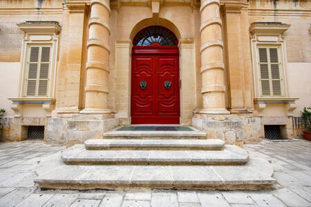 House with a red door