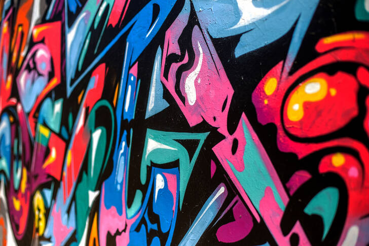 Abstraktní barevné graffiti