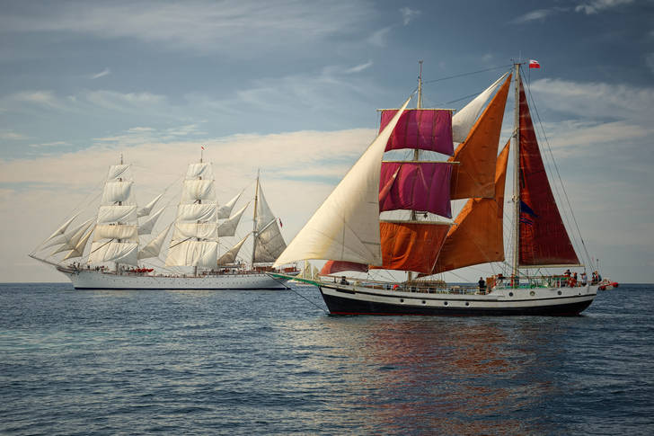 Large sailing ships regatta