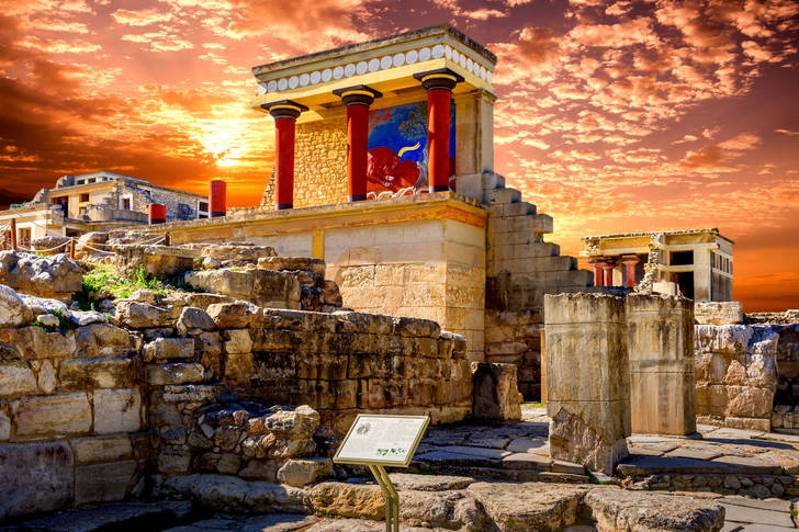Knossos palotájának romjai