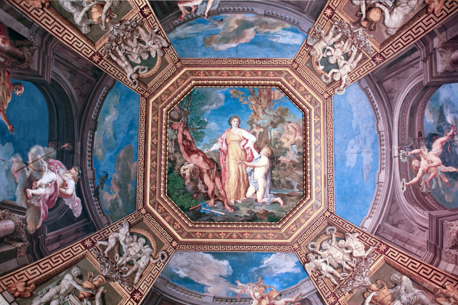 Fresco på taket i Vatikanmuseet