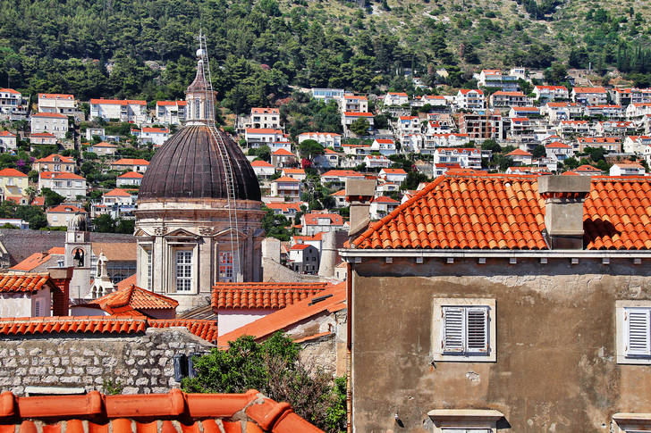 Dubrovnik çatılarının görünümü
