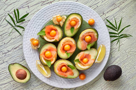 Avocado and salmon appetizer