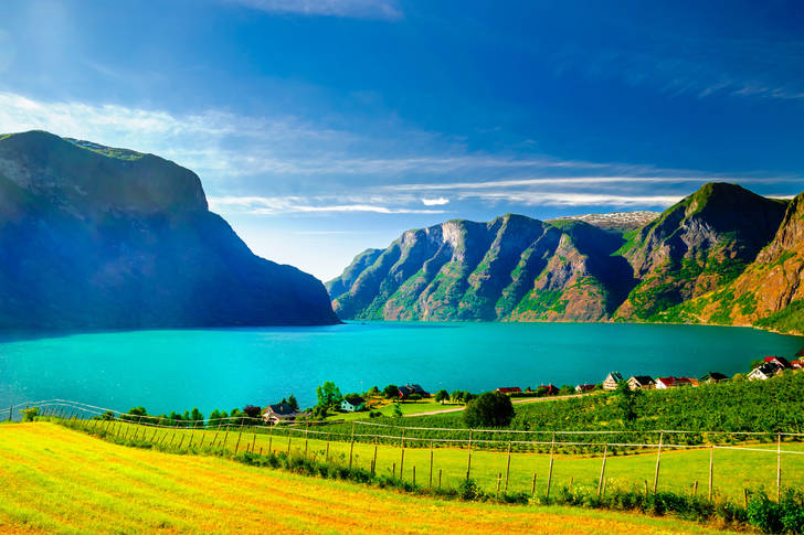 Uitzicht op Aurlandsfjord