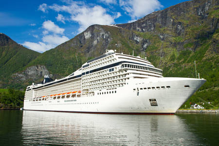 Cruise ship in the Norwegian fjord